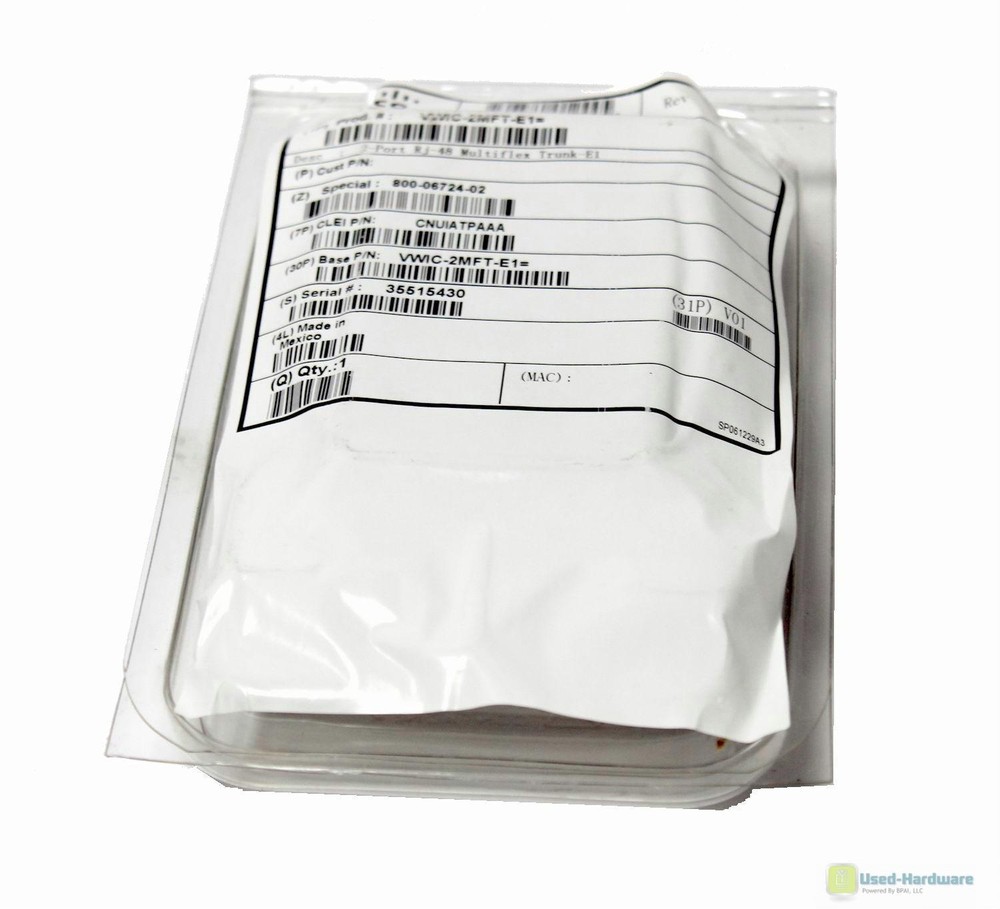 Cisco VWIC-2MFT-E1 2-Port RJ-48 Multiflex Trunk-E1 Voice Interface Module Card