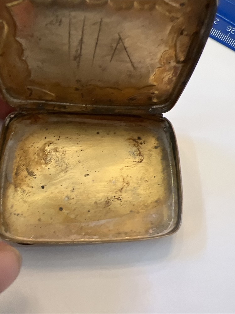 Antique Sterling Silver Enamel Box