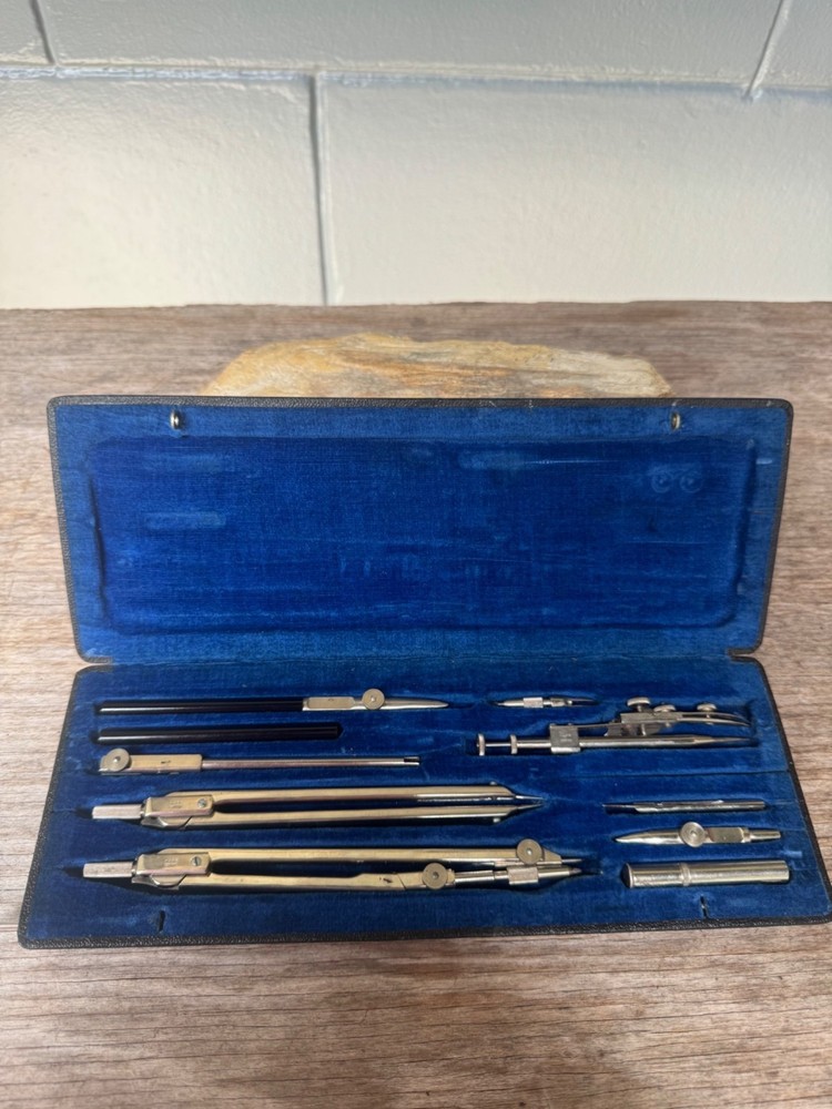 Haff Drafting Compass Set Techniker Vintage Geometry Drawing Instrument Case