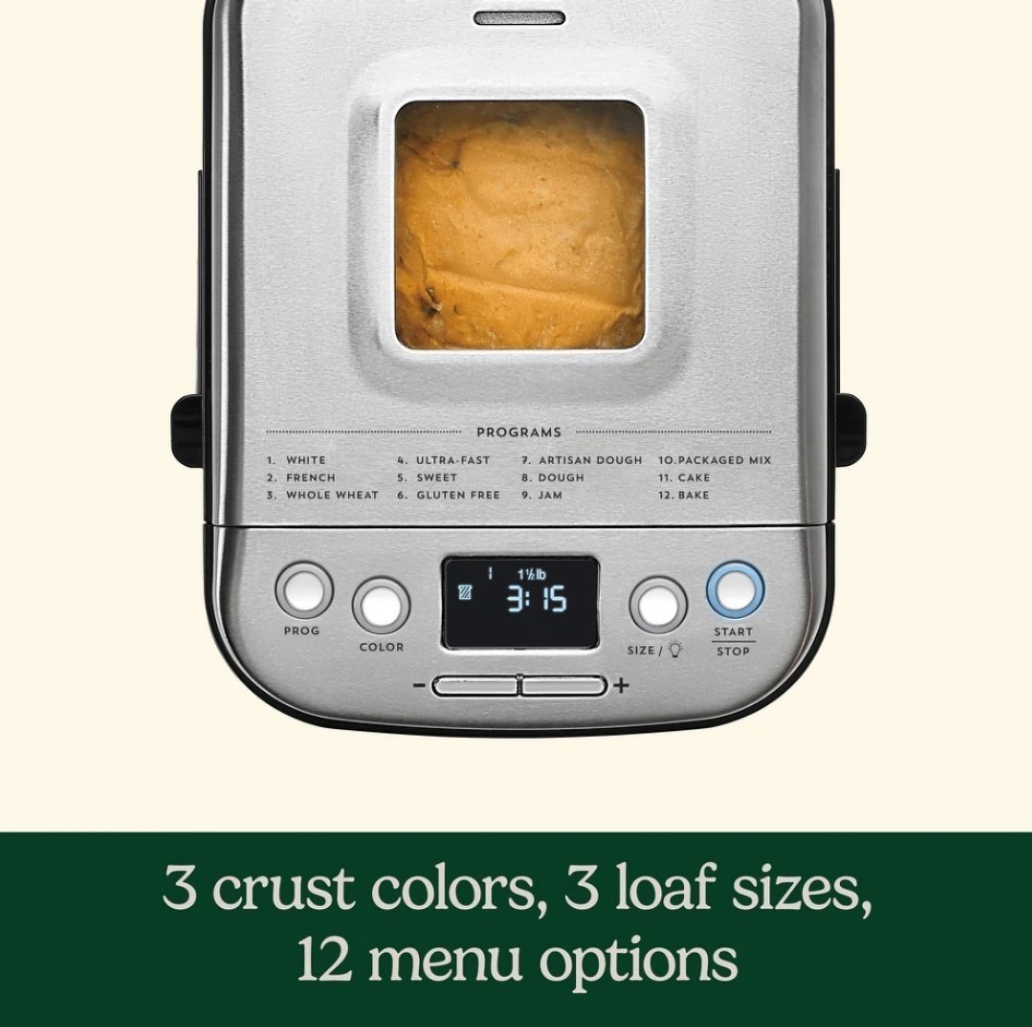 CUISINART CBK-100 2-Pound Programmable Breadmaker - Stainless Steel