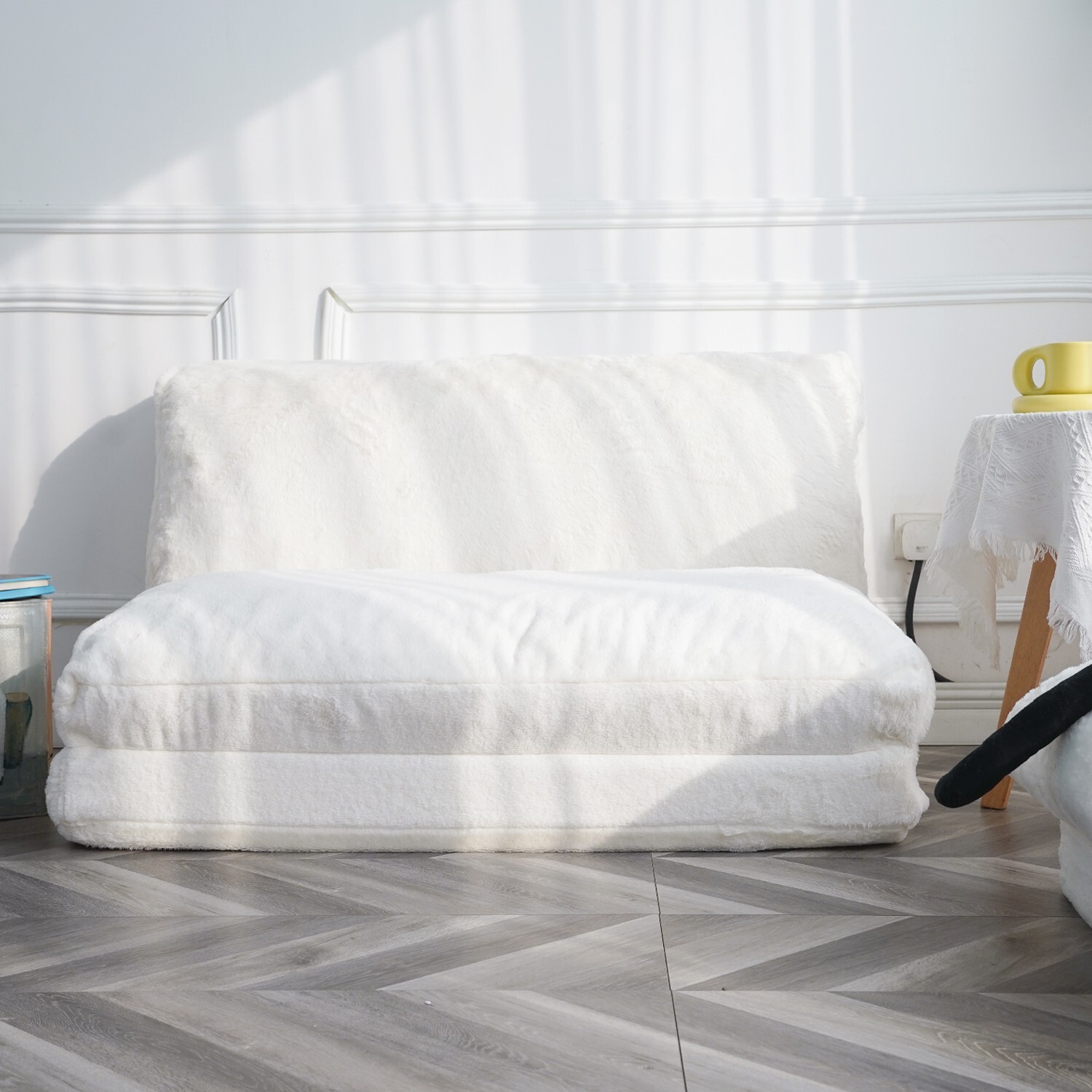 N&V Foam Foldable Sofa, Foam Filling Folding Sofa Bed, Bean Bag Floor Bed Sofa