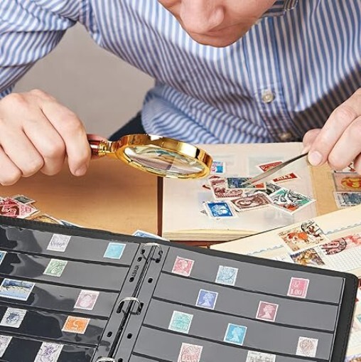 10 Sheets 5 Rows Stamp Collection Album Pages with Standard 9 Holes Binder