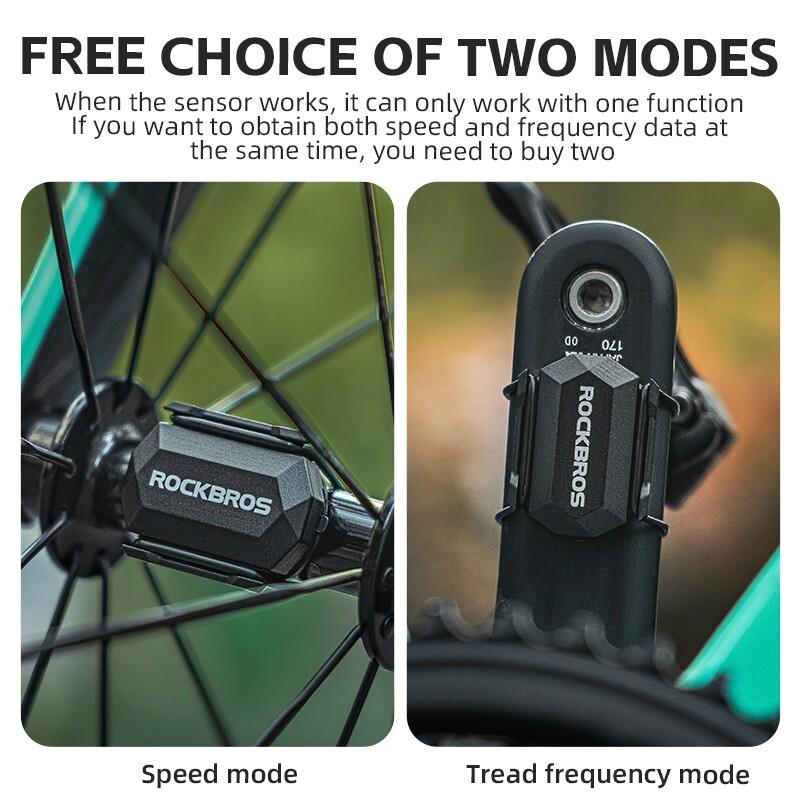 ROCKBROS 2pcs Bike Speed Cadence Sensor Bluetooth ANT+ Wireless IP67 Waterproof