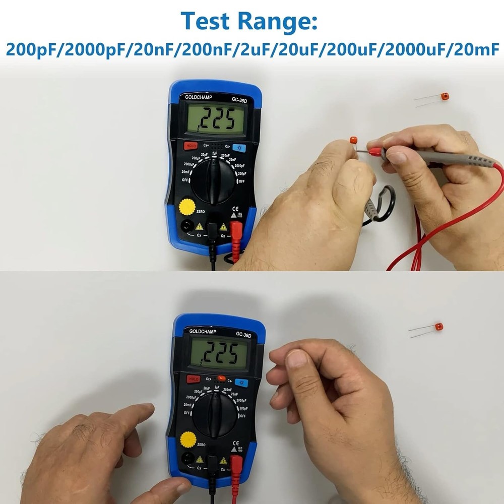 Versatile Capacitor Tester with Backlight - Essential Multimeter for Any Toolkit