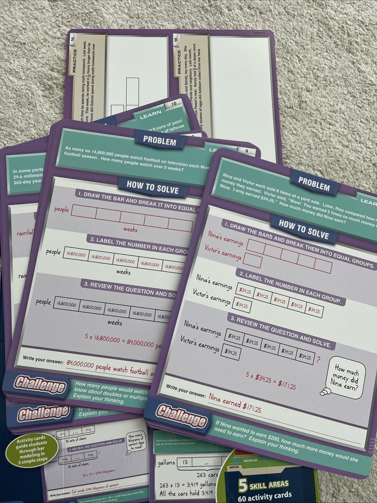 Lakeshore Bar Model Activity Cards Learning Step-By-Step Unused