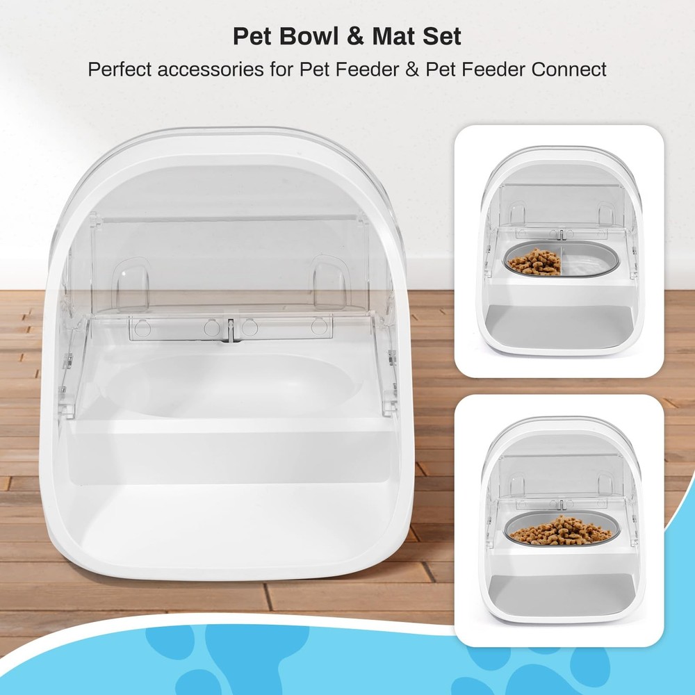 YOIHABV Replacement Mat & Bowl Set for Automatic Microchip Pet Feeder & Conne...