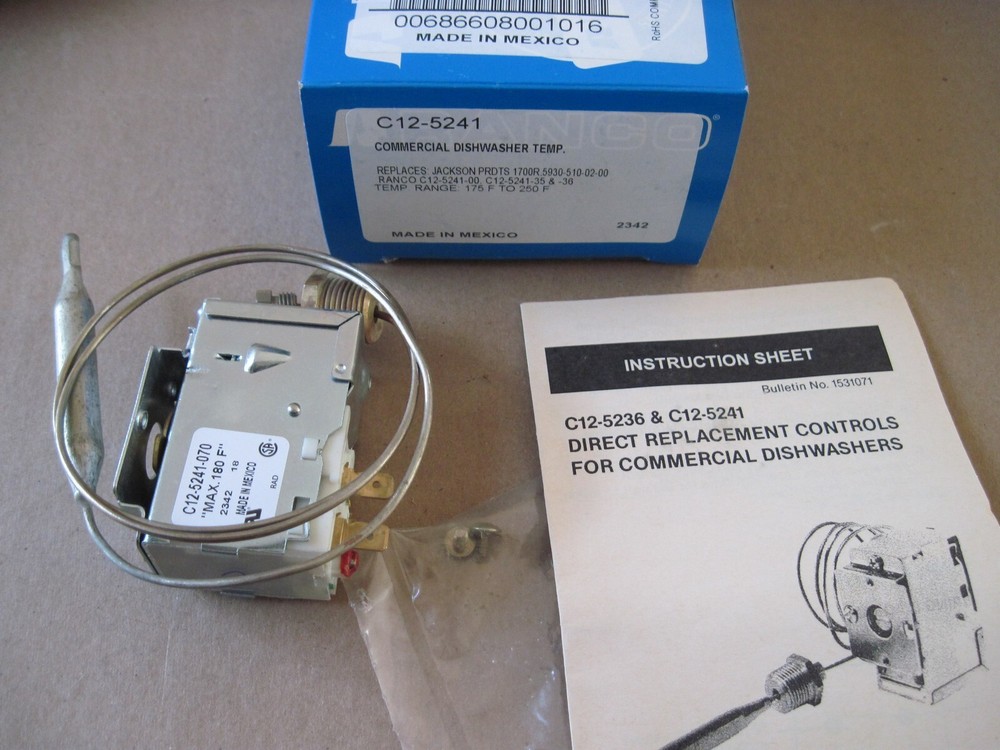 RANCO C12-5241 Commercial Dishwasher Temperature Controller / Thermostat