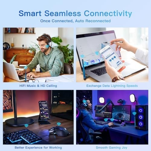 Long Range Bluetooth 5.4 USB Adapter for PC, High Gain 5dBi Wireless Dongle for