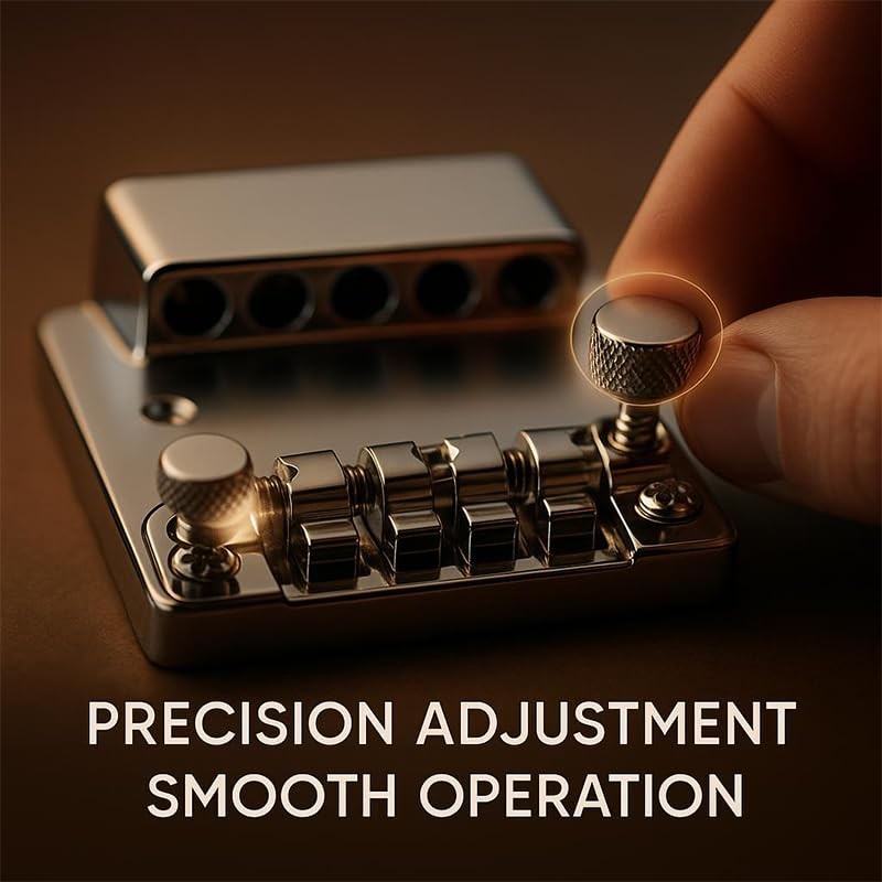 Bass Guitar Bridge 4 String with Tool Set Hardtail Saddle for Chrome
