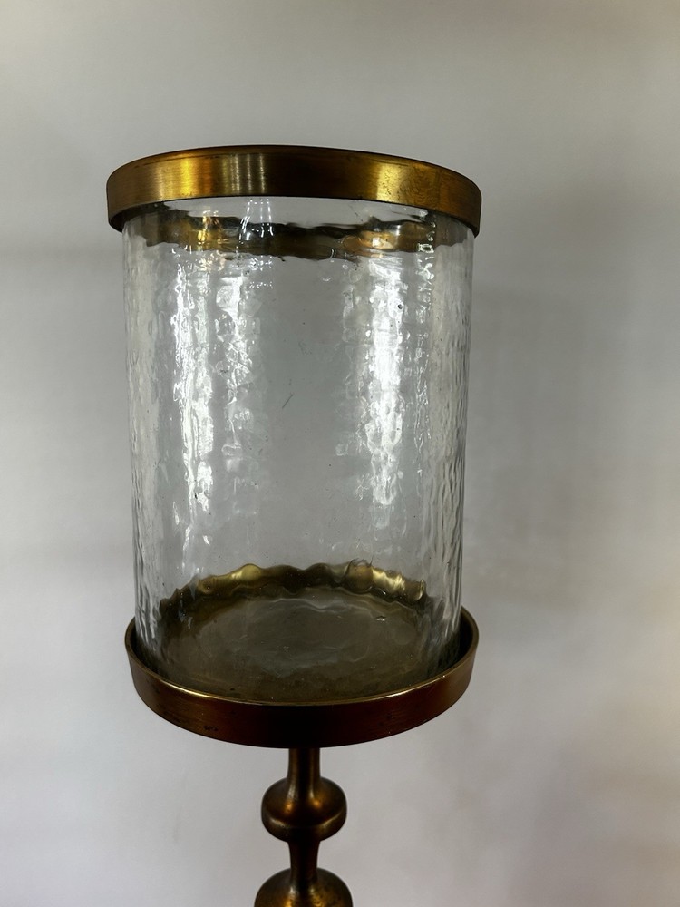 Brass Stand With Glass Globe 17.75” H