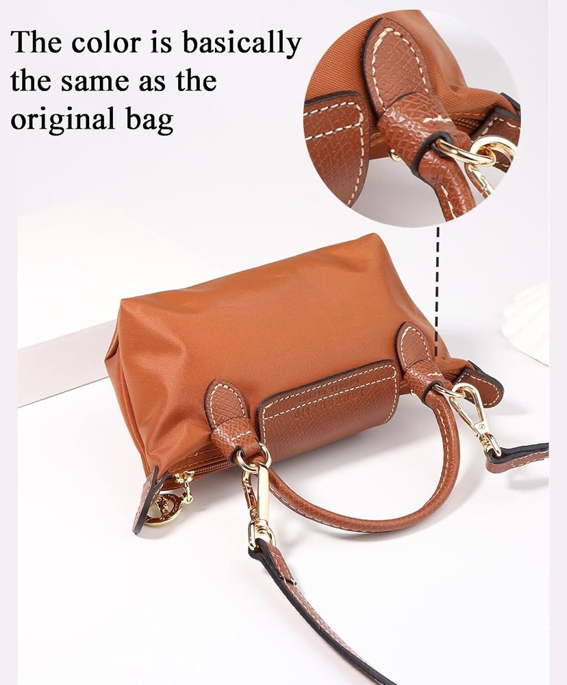 Vachetta Leather Replacement Crossbody Handbag Strap Adjustable Brown