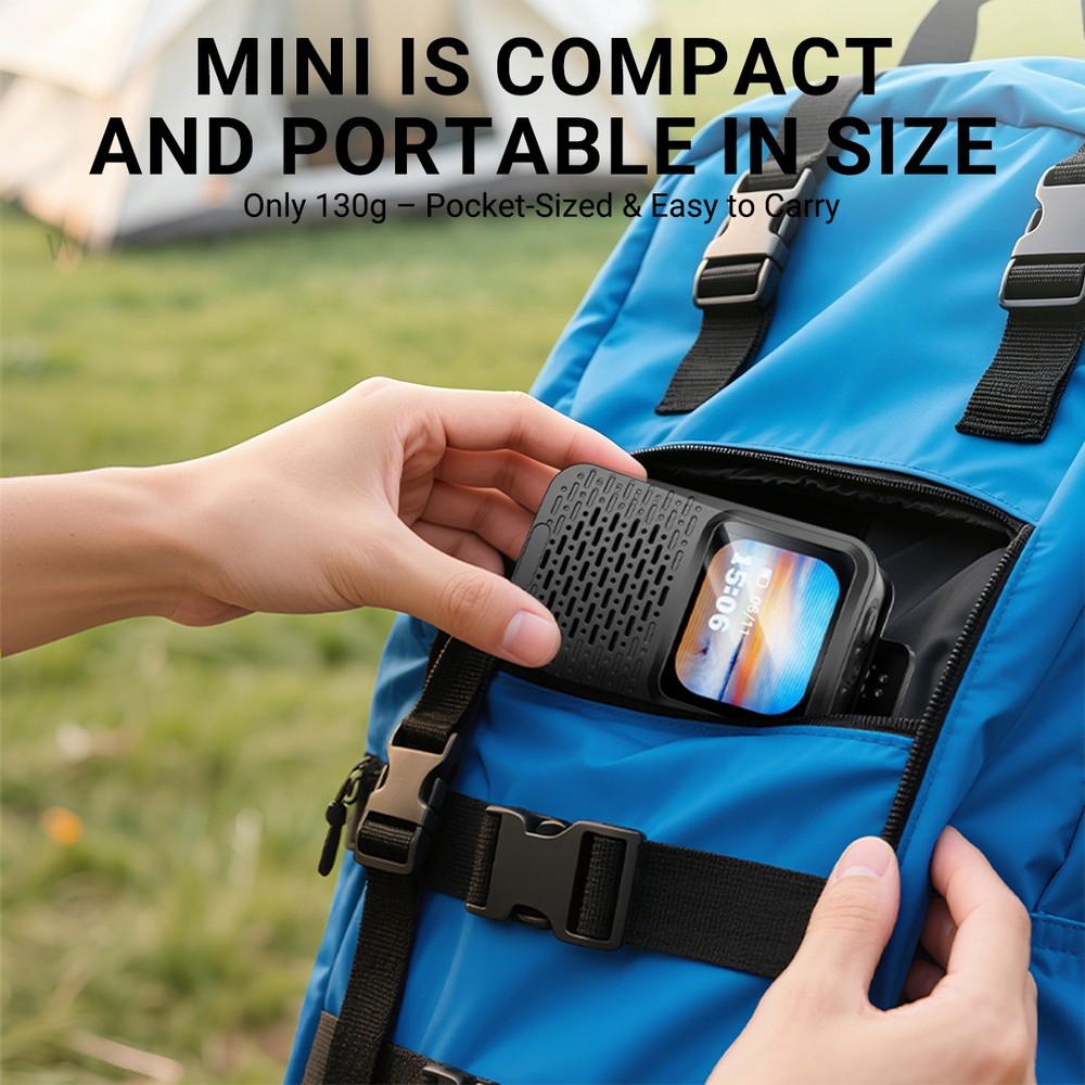 Portable Bluetooth Speaker Waterproof LED Touch Screen Wearable Smart Speaker