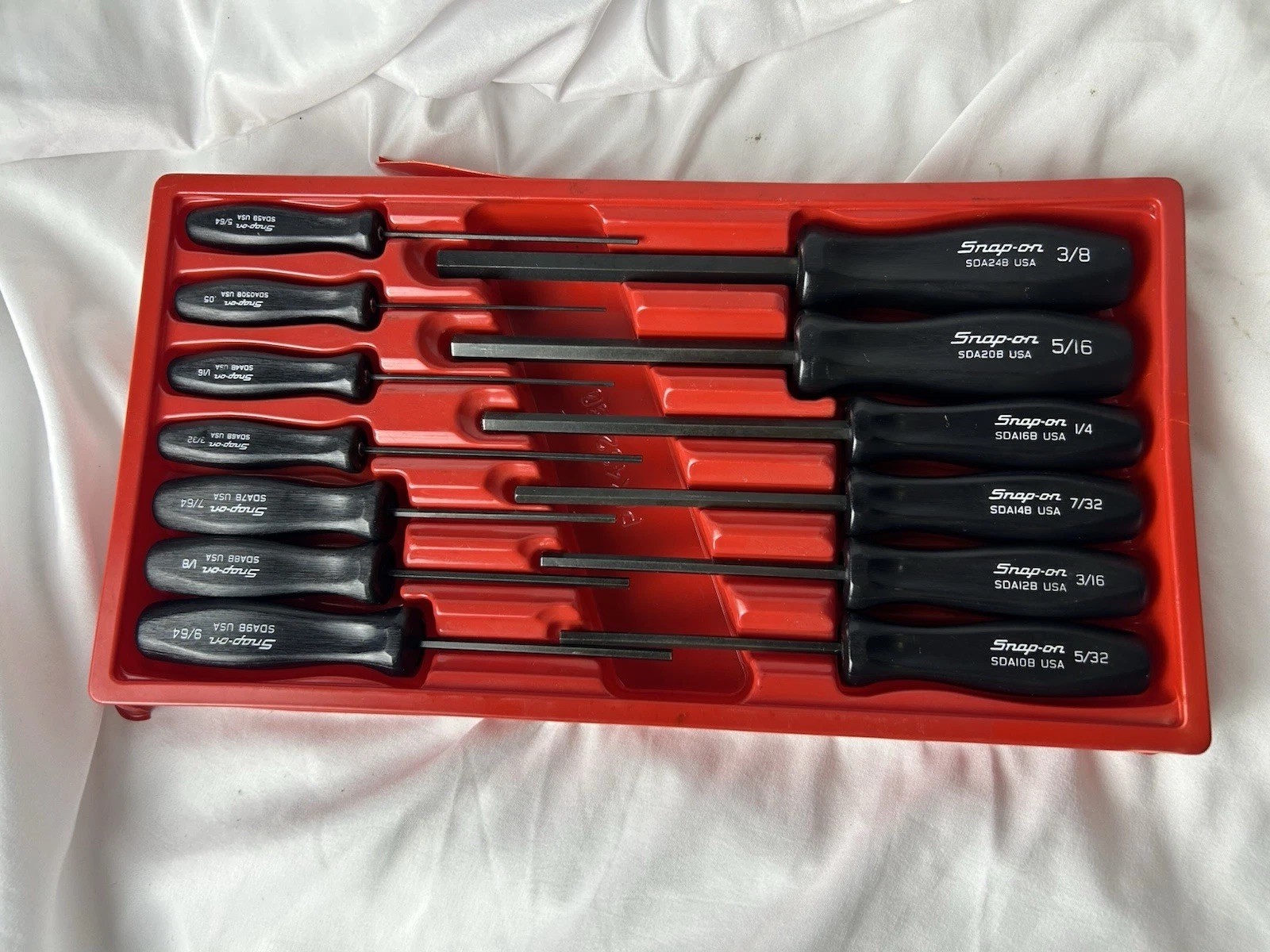 RARE Snap-On Hex Allen Wrench Set SDA5B-SDA24B Black Handles 13 Piece