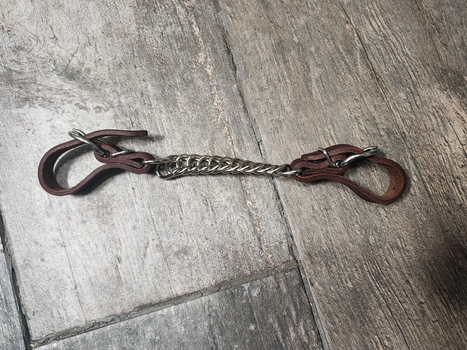 New Latigo Leather Curb Chains with Single Chain Bit Strap