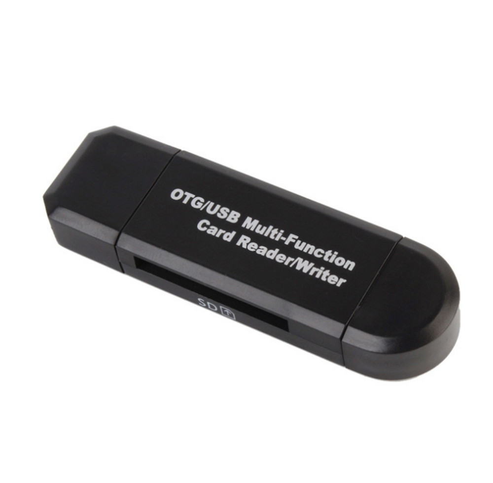 Micro USB OTG to USB 2.0 Adapter-SD/Micro SD Card Reader, Standard USB Interface