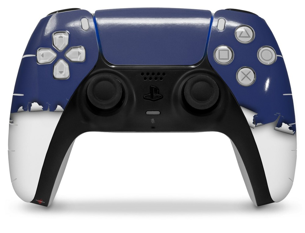 Skin Sony PS5 Controller Ripped Colors Blue White