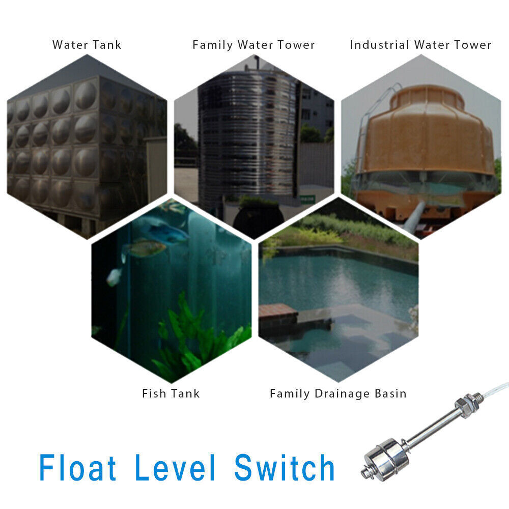 MINI 50W Indicator Vertical Water Level Sensor Stainless Steel Float Switch new