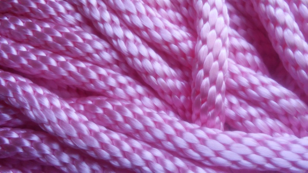 1/2" x 100 ft. Solid Braid MFP Rope Hank. Light Pink. Made in USA