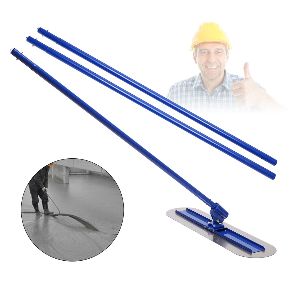 48”x12” Blue Float Concrete Tool Cement Pavement Trowel Float w/5.9ft Poles