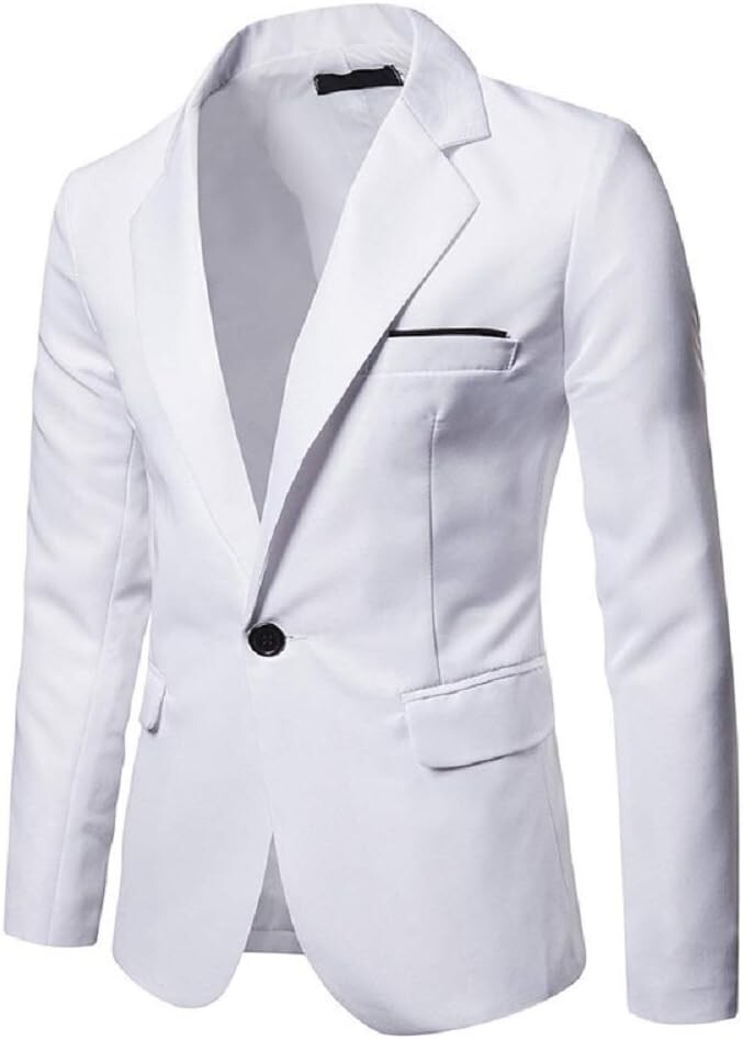 XLarge Catheive Men's Blazer Lightweight Casual Solid One Button Slim Fit