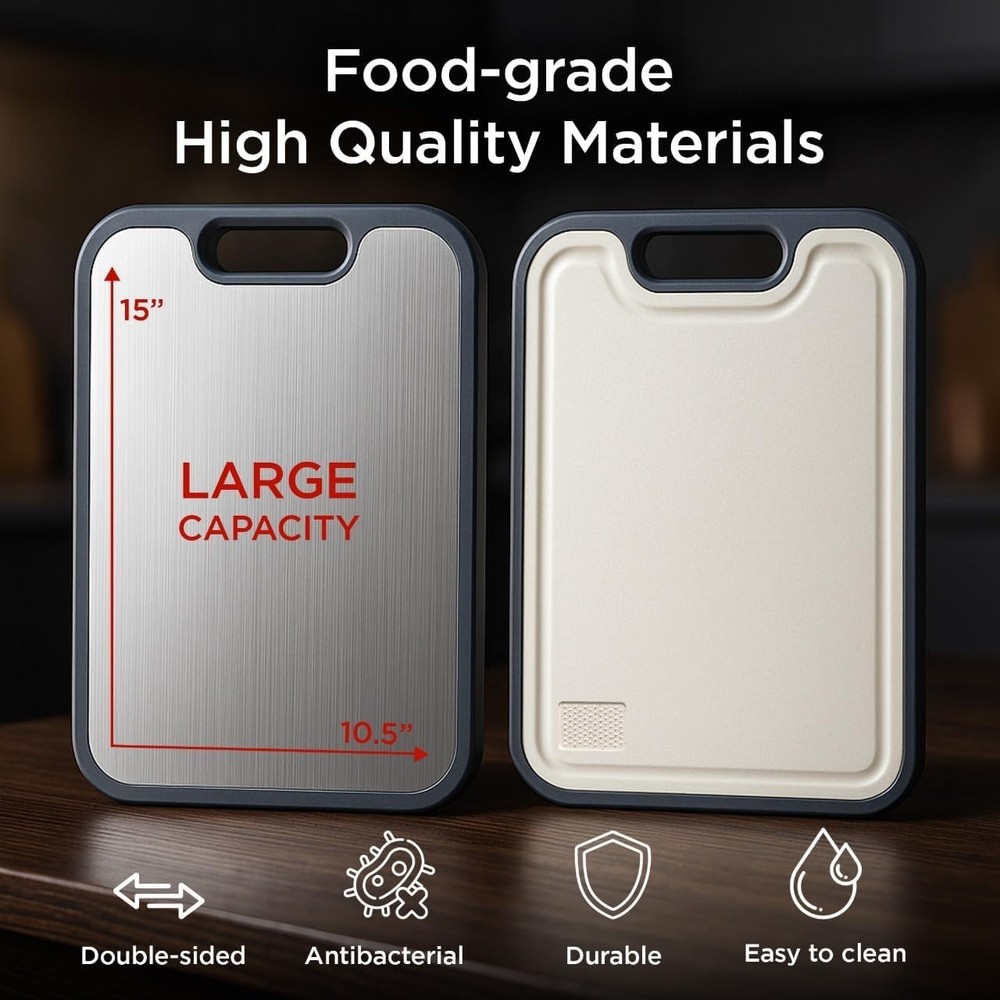 Titanium Cutting Board Dual Sided