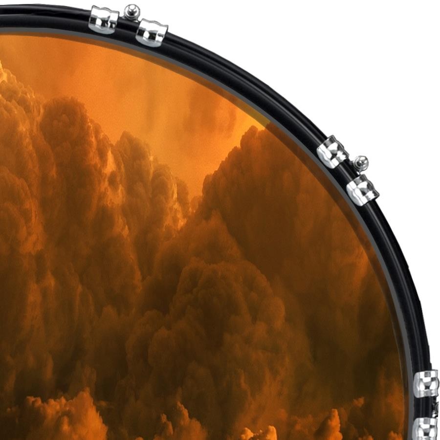 22" Custom Bass Kick Drum Front Head Graphic Graphical Explosive Background