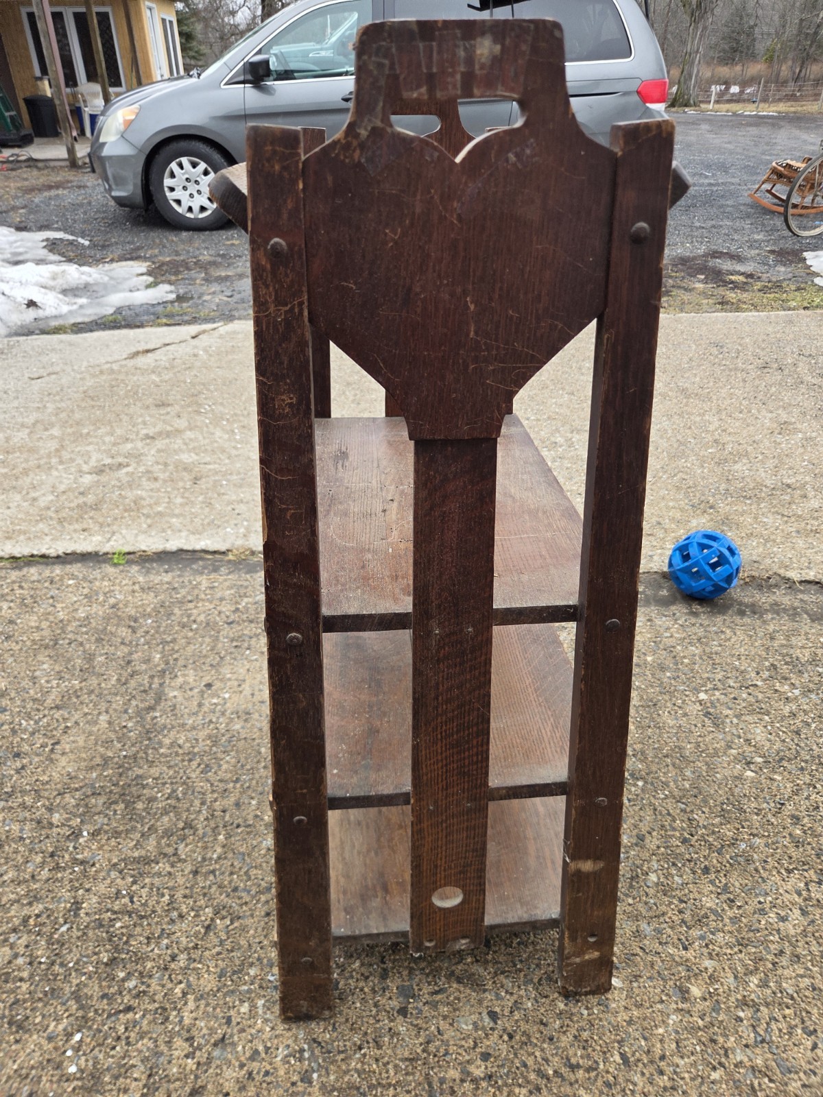 Lakeside Craft Shop Mission Style Magazine Stand Bookcase Trough Top C1910