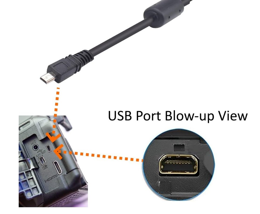 NIKON Camera Cable UC-E6 UC-E16 UC-E17 UC-E23 4FT D6S Replacement