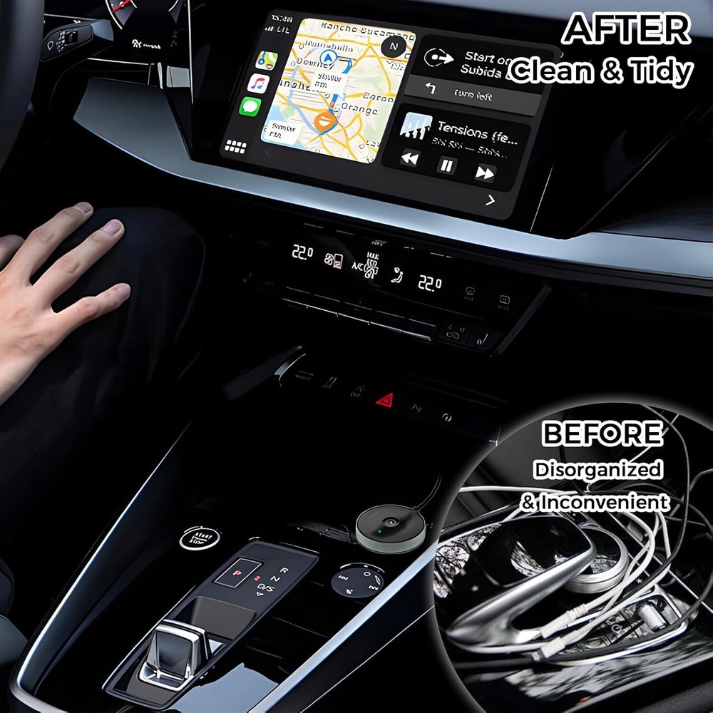 Wireless Carplay Adapter Converts Wired to Wireless for iPhone IOS 10+ Low Delay