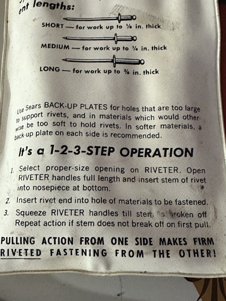 Sears Riveter Tool #74503