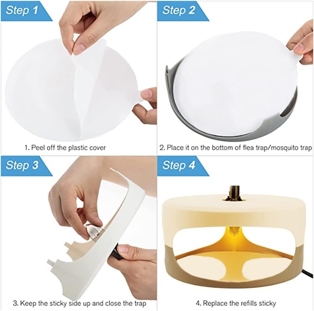 Flea Trap Refill Discs 7.1 Inch Replacement Glue Boards for Most Models Flea Tra