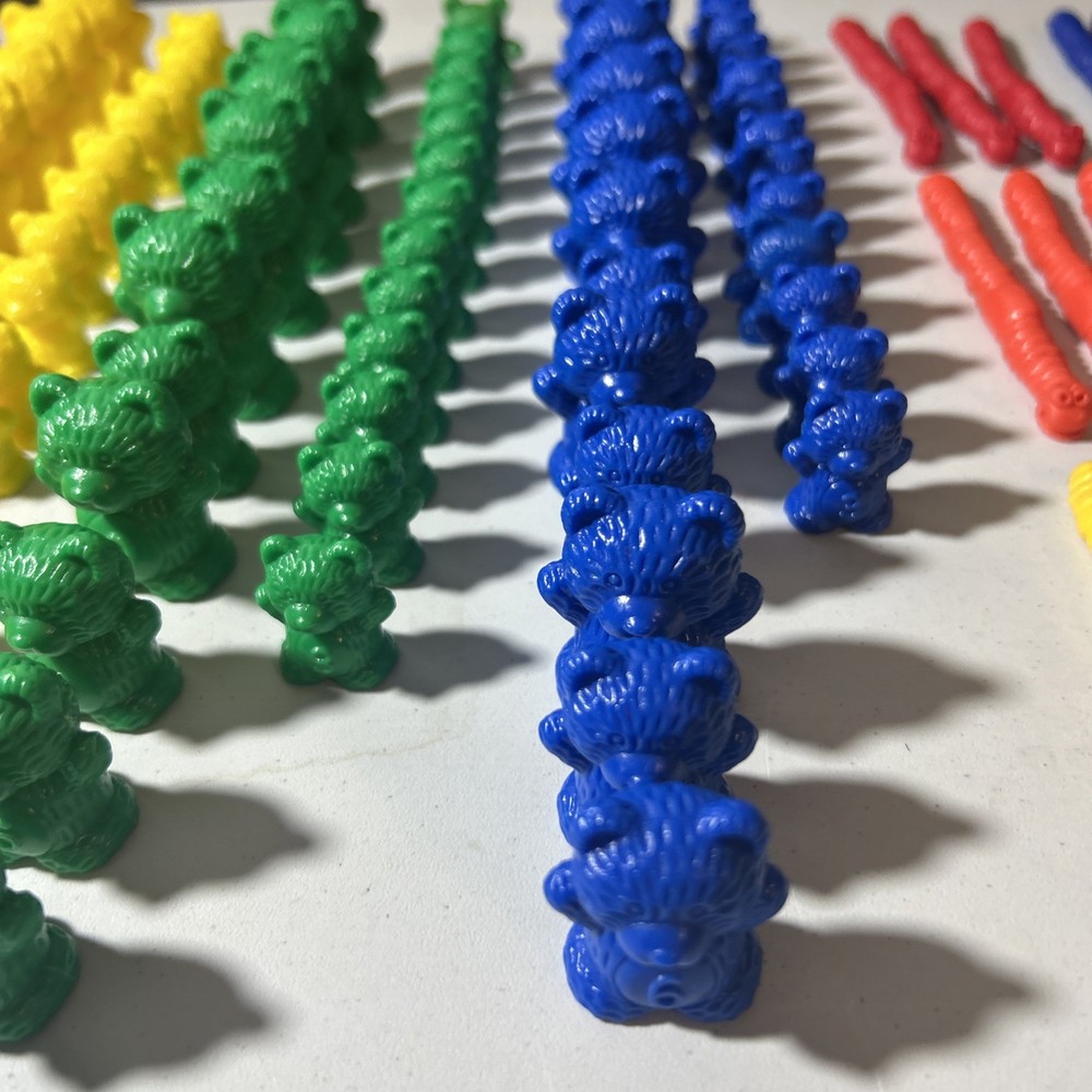 Excellerations Counting Bears Worms STEM Math Manipulatives 172 Pc+ Pattern Card