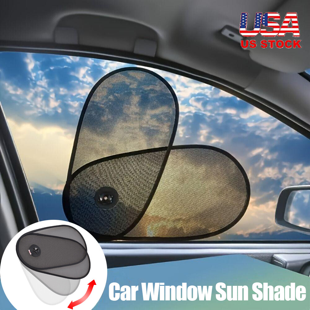 2x Adjustable and Rotatable Car Side Window Sun Shade Block Sun Glare for Driver