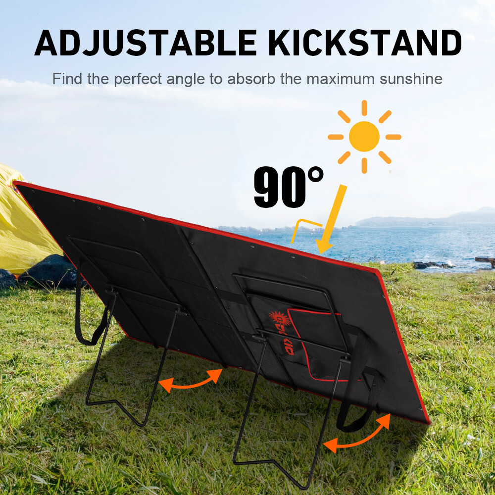 Dokio 300W 12V Foldable Mono Solar Panel Kit with Separate Controller for travel