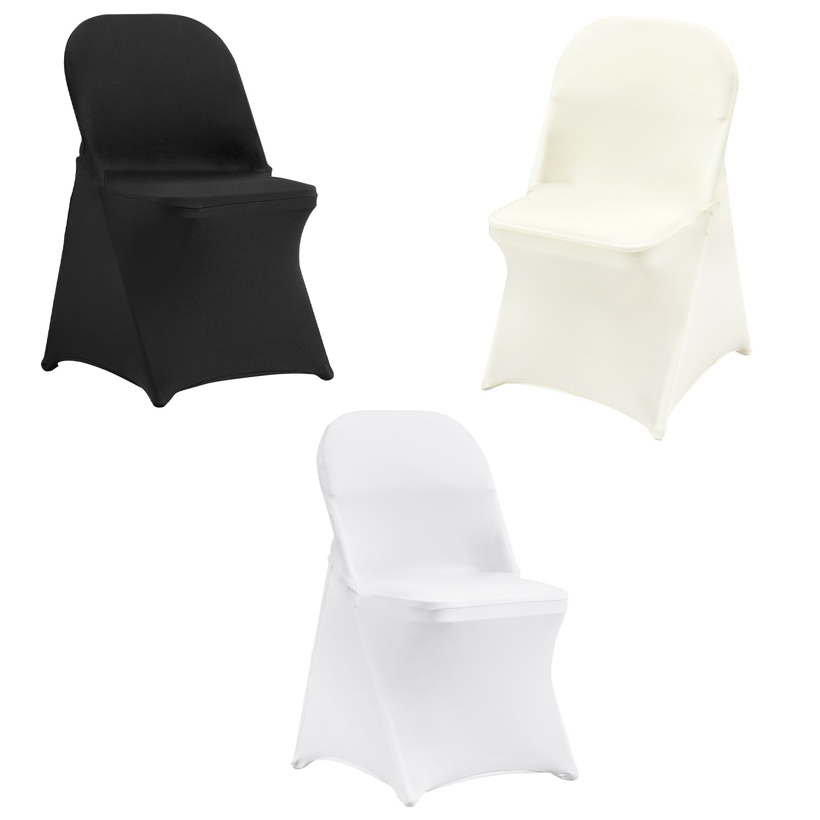 Uimoso 30/50/100PCS White Stretch Folding Chair Covers for Wedding Party Dining