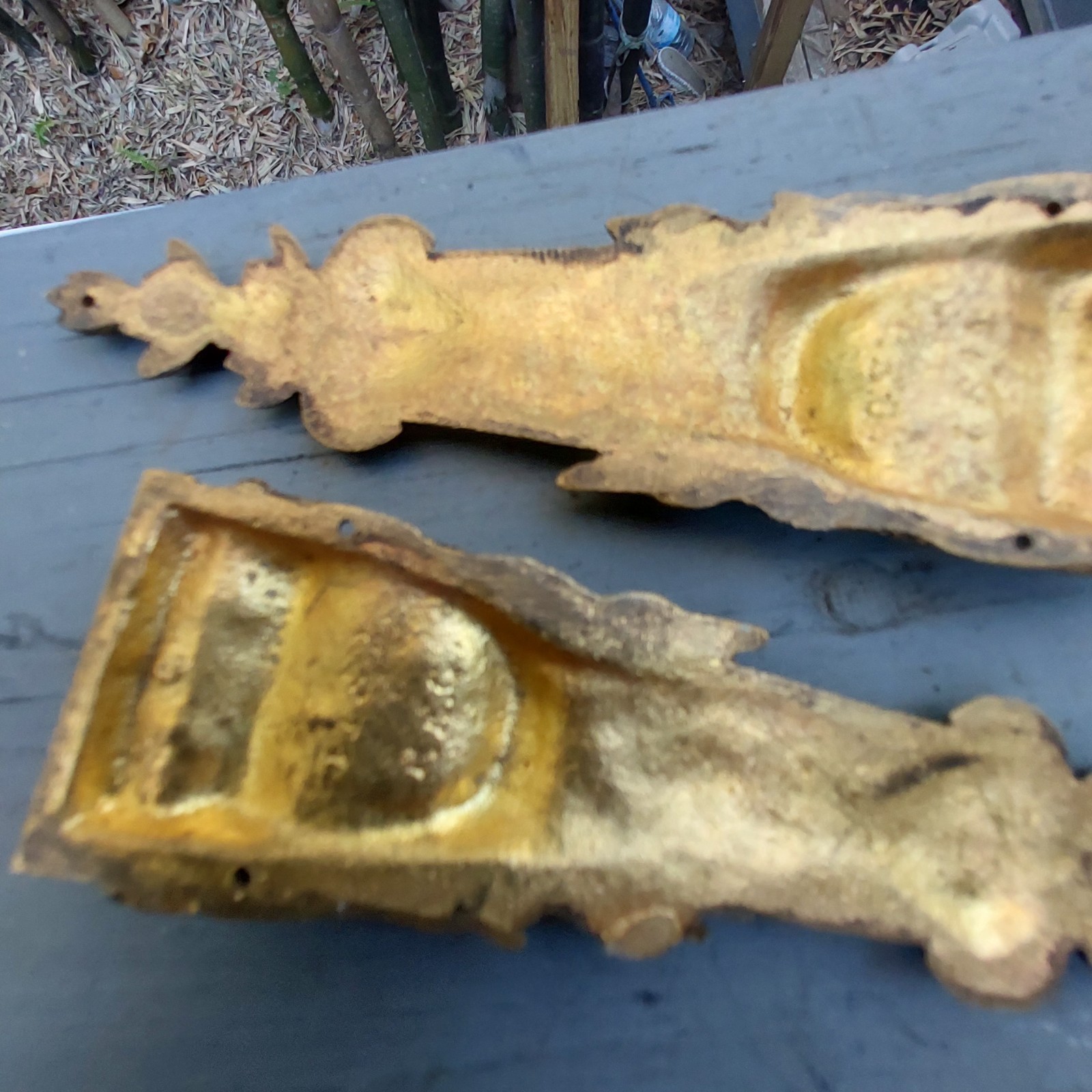 Antique Victorian Brass Furniture Trim Set Of Four Rococo