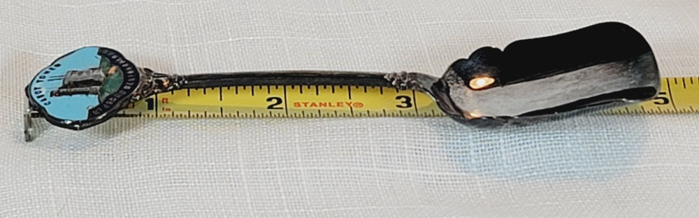 Exquisite EPNS Silverplated Enamel Spoon Cabot Tower St Johns Newfoundland Vtg