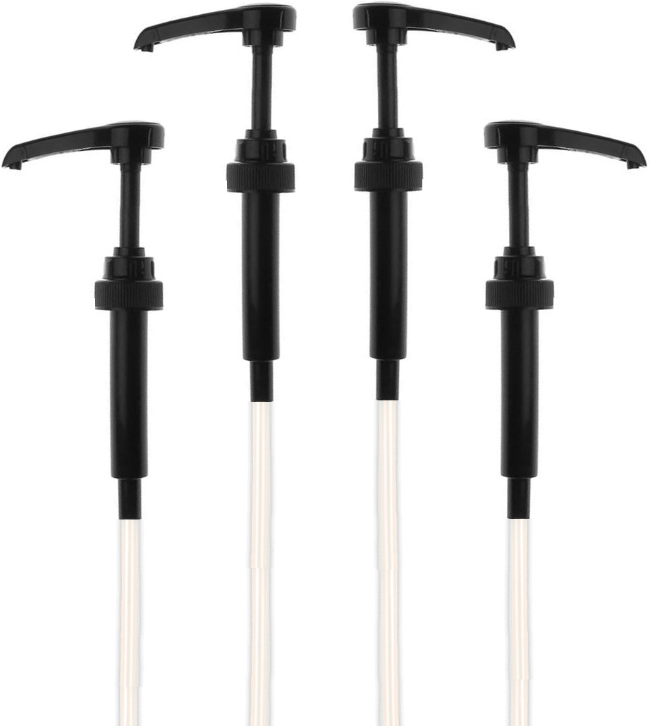 Black Coffee Syrup Pump for 750 ml Bottles (Pack of 4) Fits Torani and more