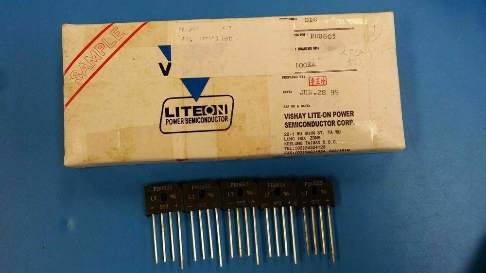 (5PCS) PBU603 Diode Rectifier Bridge Single 200V 6A 4-Pin PBU
