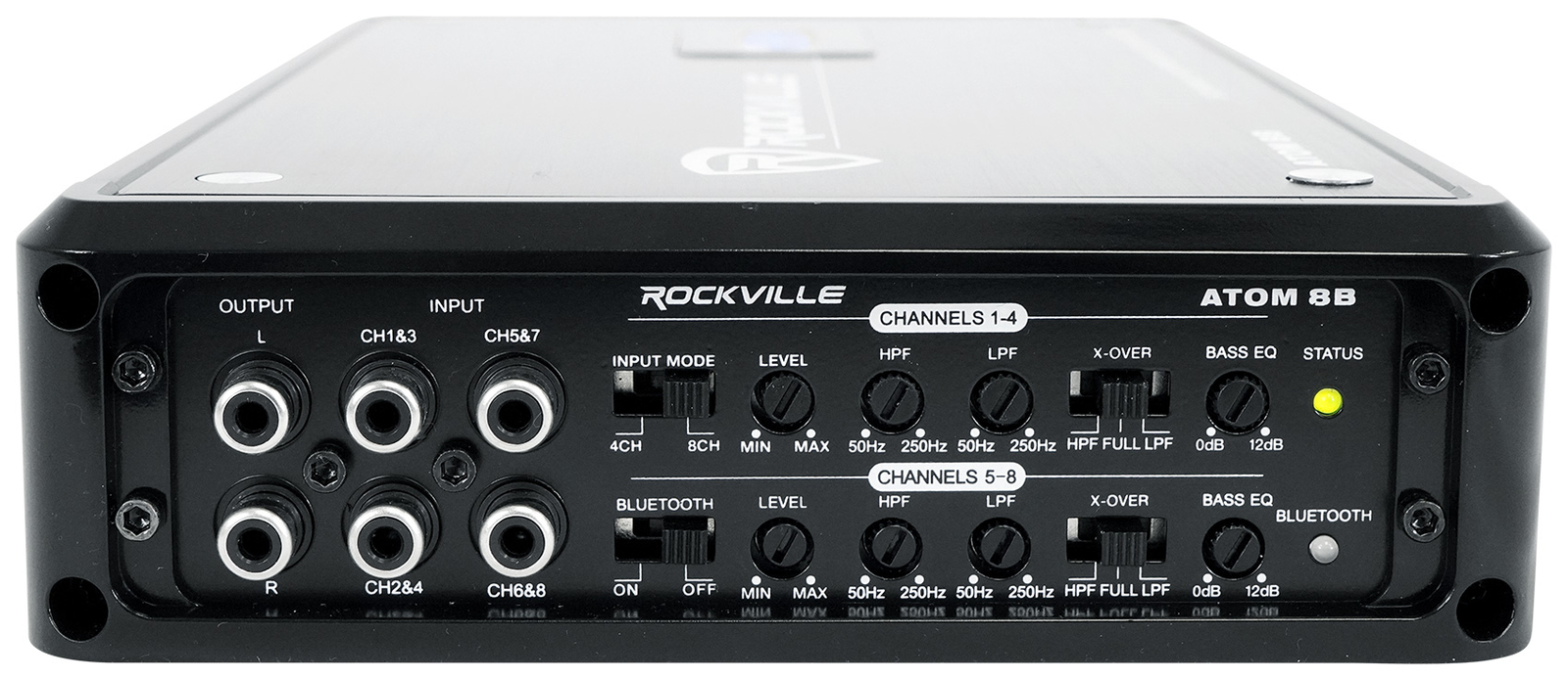 Rockville ATOM 8B 8 Channel 3500 Watt Marine/Boat Amplifier Amp w/Bluetooth