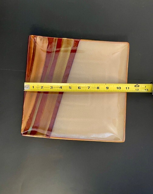 Sango Avanti Brown #4722 11" Square Dinner Plates, Handcrafted