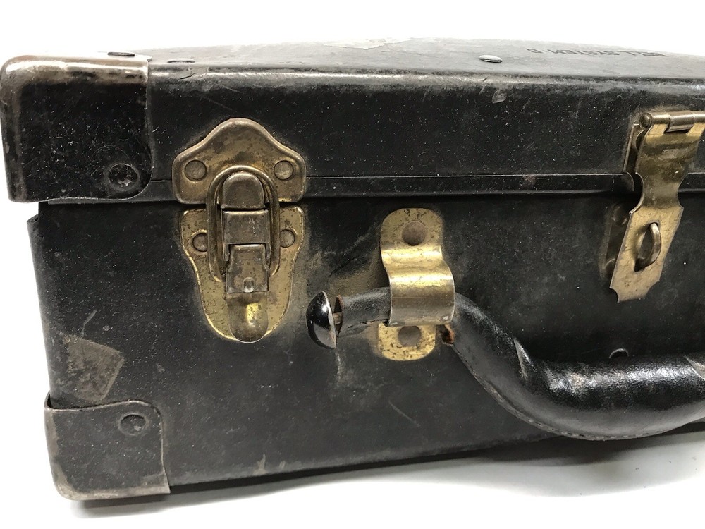 VINTAGE BELL SYSTEM TELEPHONE LINEMAN TOOLBOX VULCANIZED LEATHER CASE W/TOOLS
