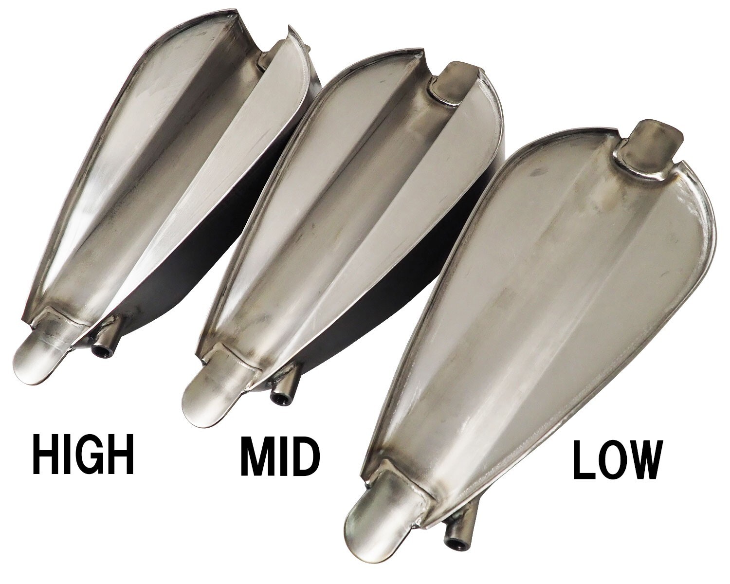 Sportster style ribbed Custom Narrow gas tank low tunnel single bayonet cap