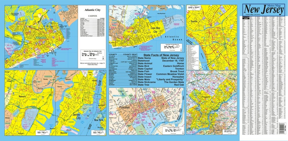 New Jersey EZViewer Laminated Map by Franklin Maps