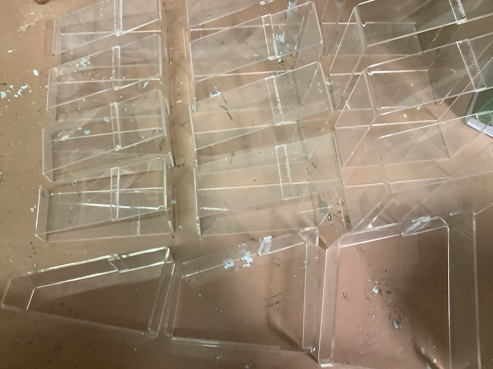 20pcs Acrylic Clear Shoe Risers, 3 Different Sizes, Used