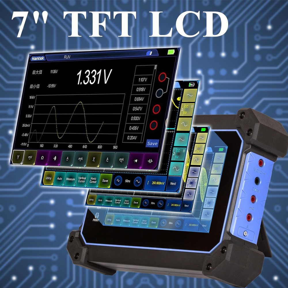 Hantek Tablet Oscilloscope 2CH Built-in Multimeter Function 8M Storage Depth ...