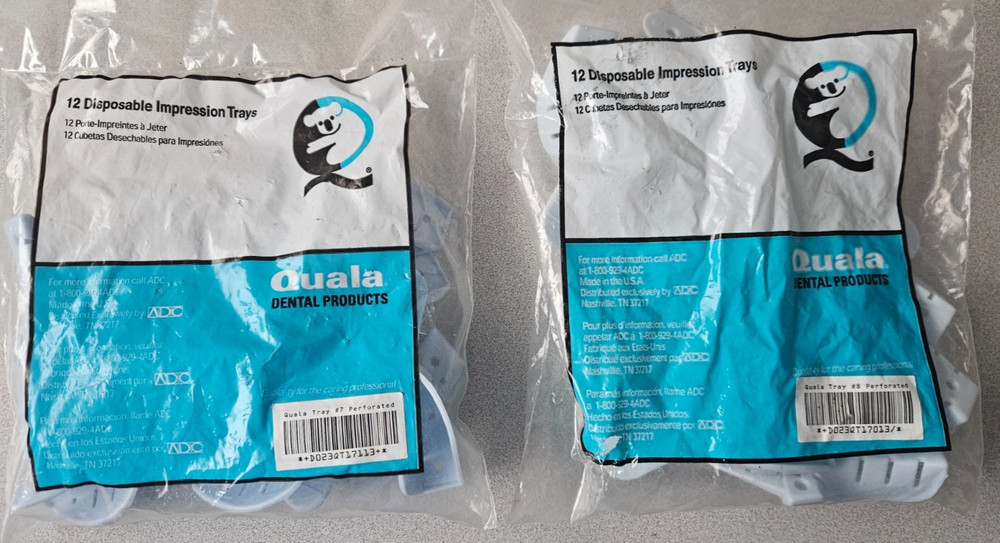 Quala Partial Perforated Impression Trays  #7 or #8 -12 Pack -See Description-