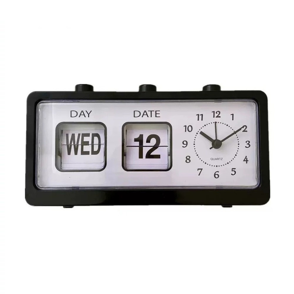 Electronic Manual Page-flipping Calendar Clock Table Clock Office Decor