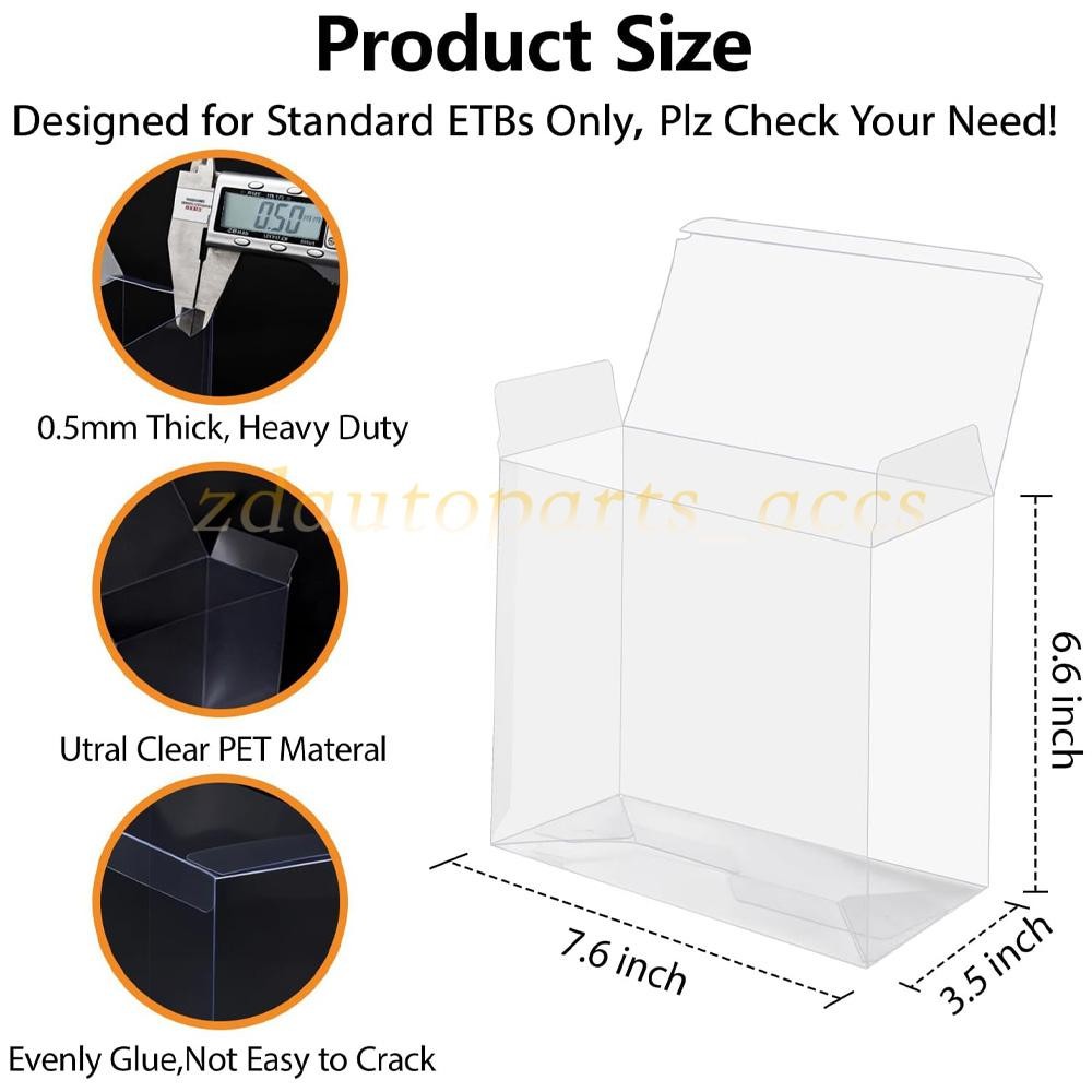 【5 Pcs UV-Blocking】 PKMN ETB Protector Case, ETB Box Plastic Display Case