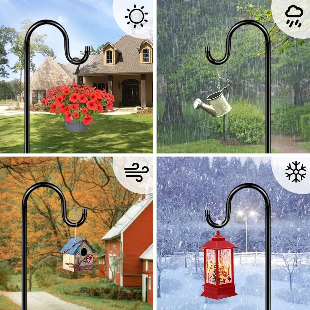 72-Inch Adjustable Garden Hooks - Heavy Duty, Rust Resistant, 2 Pack